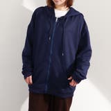 ネイビー | ジップパーカー レディース スウェット | ANGELCLOSET