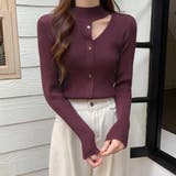 ボルドー | リブニットトップス レディース 韓国風 | Miniministore