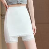 ホワイト | Yライン隠しレースペチコート 冷感タッチ | ANGELCLOSET