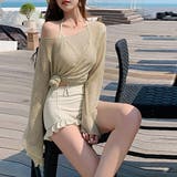 ベージュ | 水着セット ラメシースルーラッシュガード | Miniministore
