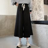 ブラック | スウェットワイドパンツ ウエストゴム韓国 | Miniministore