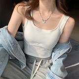 ホワイト | カップ付き ショートタンクトップ 韓国風 | Miniministore