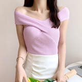 ラベンダー | 2WAYオフショルダーサマーニット 春夏 | Miniministore