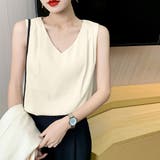 ベージュ | シフォンブラウス レディースタンクトップ | ANGELCLOSET