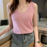 ピンク | ニットタンクトップ Vネックサマーニット | SUNSHINE CLOSET