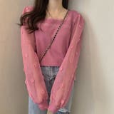 ピンク | ニットブラウス 袖切り替えニットトップス | Miniministore