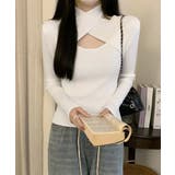ホワイト | ニットトップス ホルターネックリブニット | Miniministore