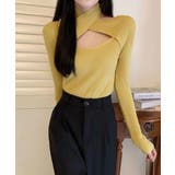 イエロー | ニットトップス ホルターネックリブニット | Miniministore