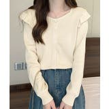 ベージュ | ニットカーディガン ショルダーフリル | Miniministore