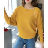 イエロー | ドルマンスリーブリブニット ボートネック | Miniministore