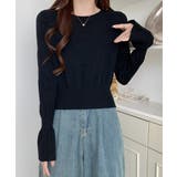 ブラック | ベルスリーブニットトップス レディース | SUNSHINE CLOSET
