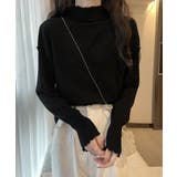 ブラック | メロウフリル リブニット プチハイネック | Miniministore