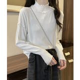 ホワイト | メロウフリル リブニット プチハイネック | Miniministore