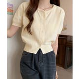 ベージュ | ニットカーディガン きれいめ 無地 大人 | ANGELCLOSET