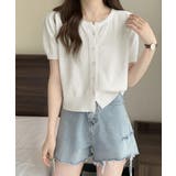 ホワイト | ニットカーディガン きれいめ 無地 大人 | ANGELCLOSET