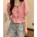 ピンク | シャツブラウス 薄手トップス 韓国風 | ANGELCLOSET