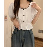 ホワイト | シャツブラウス 薄手トップス 韓国風 | ANGELCLOSET