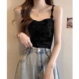 ブラック | パッド付きキャミソールバックシャーリング | SUNSHINE CLOSET