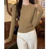 ダークベージュ | 秋冬 ニットトップス レディースきれいめ | Miniministore