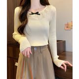 ライトベージュ | リブニットトップス レディース きれいめ | Miniministore