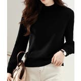 ブラック | 秋冬 ニットトップス レディースきれいめ | SUNSHINE CLOSET