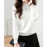 ホワイト | 秋冬 ニットトップス レディースきれいめ | SUNSHINE CLOSET