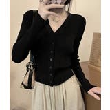ブラック | カーディガン vネック レディース韓国風 | Miniministore