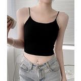 ブラック | カップ付きキャミソール背中あきブラトップ | ANGELCLOSET