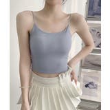 ブルーグレー | カップ付きキャミソール背中あきブラトップ | ANGELCLOSET