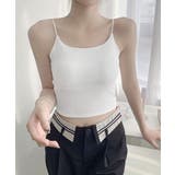 ホワイト | カップ付きキャミソール背中あきブラトップ | ANGELCLOSET