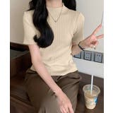 ベージュ | ニットトップス レディース 韓国風 無地 | Miniministore