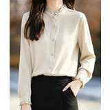 ライトベージュ | フリルブラウス 長袖 レディース 春夏秋 | Miniministore