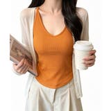 オレンジ | レース切替タンクトップカップ付きインナー | Miniministore