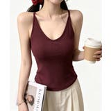 ワインレッド | レース切替タンクトップカップ付きインナー | Miniministore