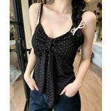 ブラック | ドット柄キャミソール カップ付き 夏服 | Miniministore