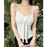 ホワイト | ドット柄キャミソール カップ付き 夏服 | Miniministore