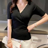 カシュクール風 リブニット ニットトップス | Miniministore | 詳細画像9