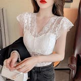 花柄 総レース トップス Vネック 透け感 | Miniministore | 詳細画像8