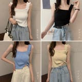 リブニット トップス スクエアネック | Miniministore | 詳細画像2