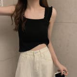 リブニット トップス スクエアネック | Miniministore | 詳細画像7