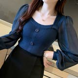 シャツブラウス 袖切り替え ニットソー | Miniministore | 詳細画像11
