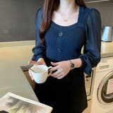 シャツブラウス 袖切り替え ニットソー | Miniministore | 詳細画像12