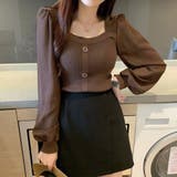シャツブラウス 袖切り替え ニットソー | Miniministore | 詳細画像15