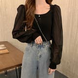 シャツブラウス 袖切り替え ニットソー | Miniministore | 詳細画像7