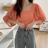 ニットトップス 袖切り替えサマーニット | Miniministore | 詳細画像12 