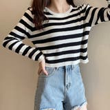 ボーダー柄ニットトップス レディース | Miniministore | 詳細画像5