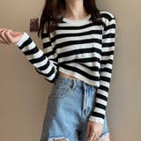 ボーダー柄ニットトップス レディース | Miniministore | 詳細画像6