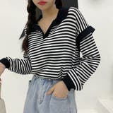 ボーダーニット 襟付きトップス 着やせ | Miniministore | 詳細画像10