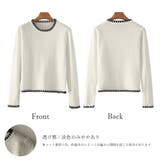 ワッフル編みニットトップスバイカラー | Miniministore | 詳細画像4