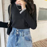 ワッフル編みニットトップスバイカラー | Miniministore | 詳細画像7